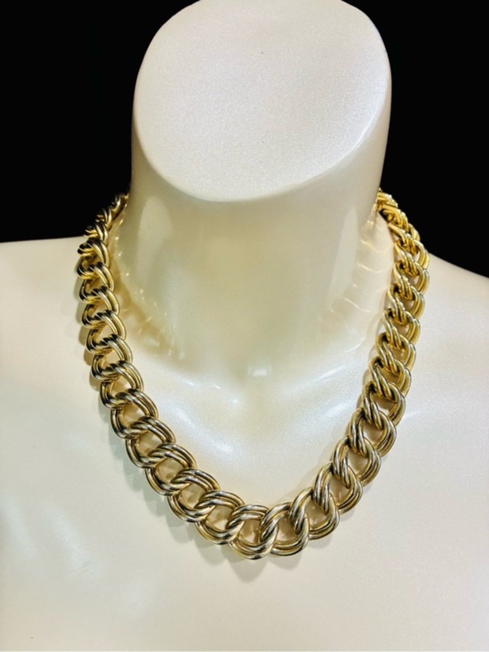 VTG Gold-Tone Chunky Rope Chain Necklace - Women Jewelry Heavy Unisex Classic